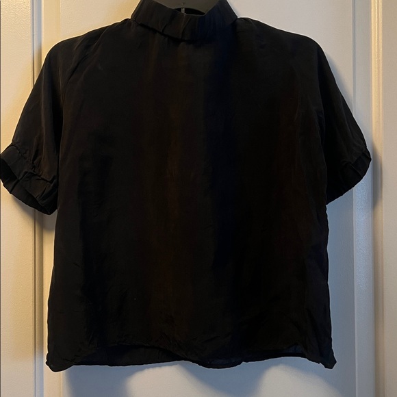 Anthropologie Tops - Corey Lynn Calter Plant Based Silk Bubble Sleeve Black Blouse